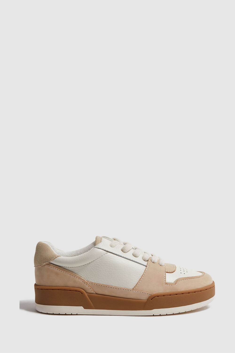 

Кожаные спортивные туфли Frankie с вырезом ниже щиколотки Reiss, коричневый