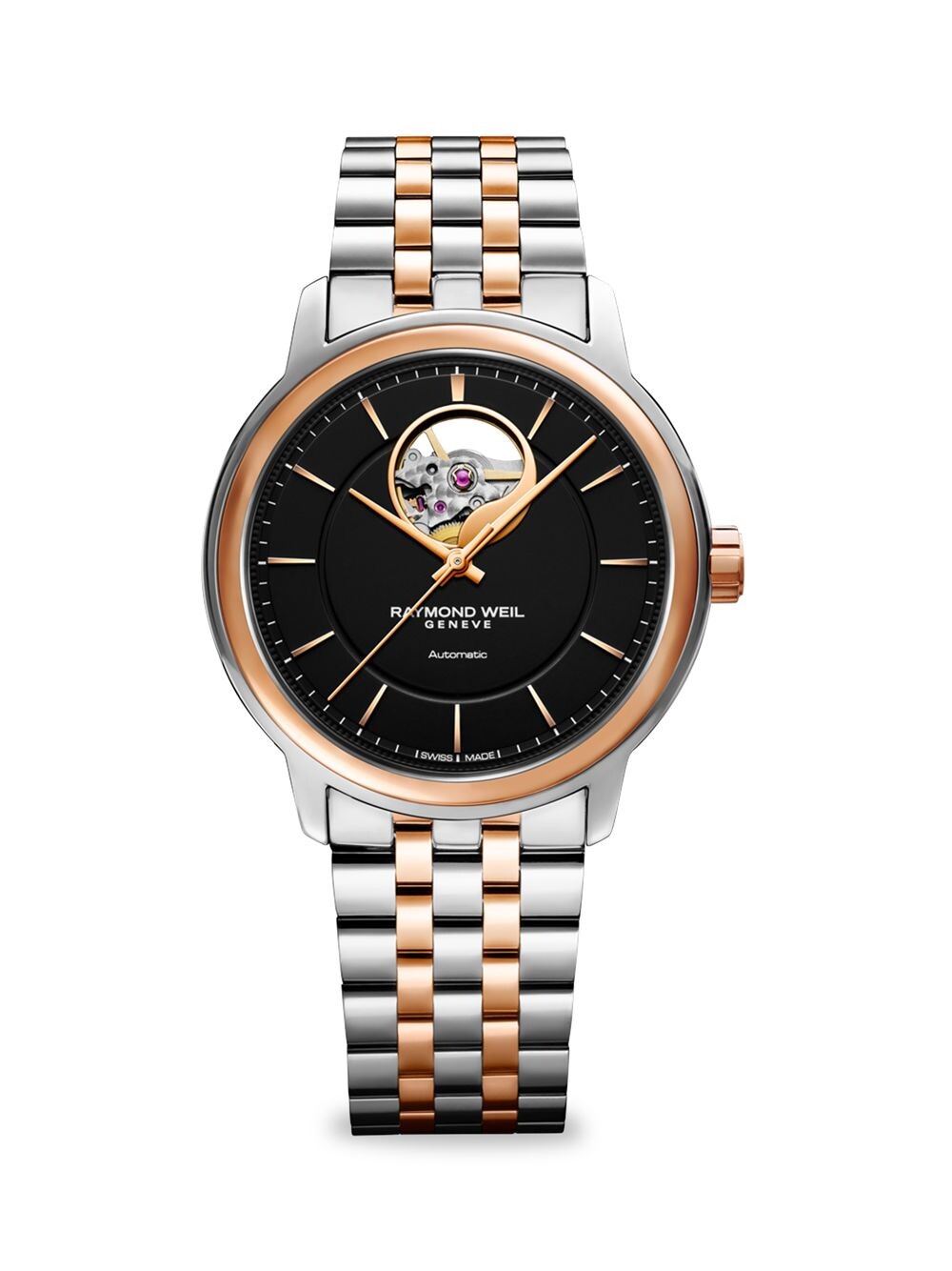

Часы Maestro с двухцветным браслетом из нержавеющей стали Raymond Weil, серебряный