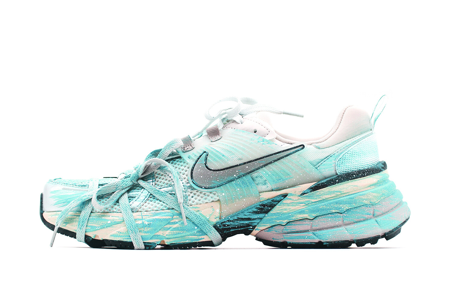 

Кроссовки для бега V2K Run женские с низким верхом, белые/серые/зеленые Nike