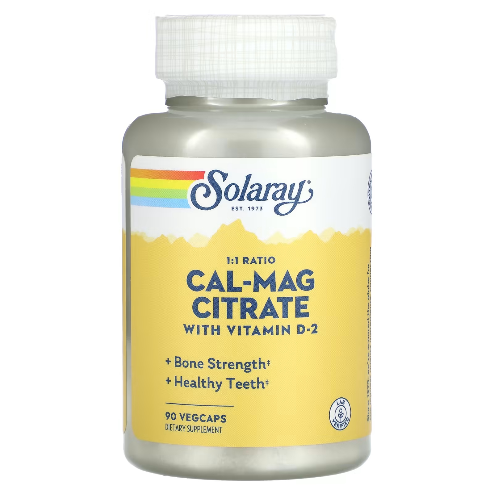 Solaray Цитрат и магний с витамином D2, 90 растительных капсул