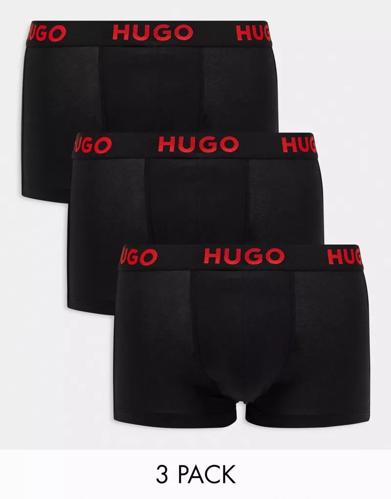 Черные трусы Hugo Boss (3 шт.) Hugo Red