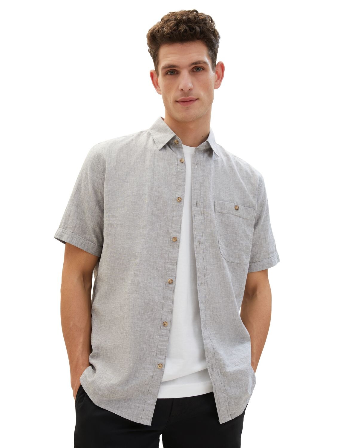 

Рубашка Tom Tailor COTTON LINEN, зеленый
