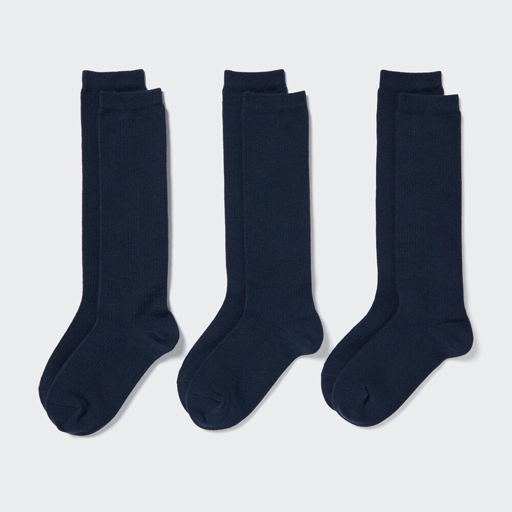 

Носки Uniqlo унисекс высокие 3 пары, темно-синий