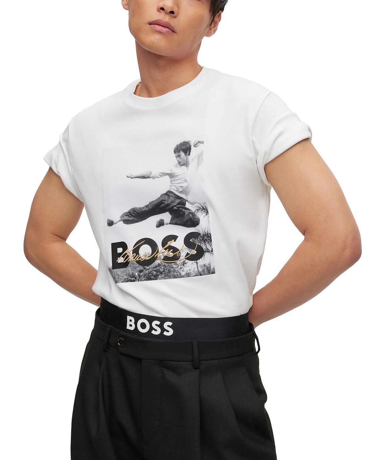 

гендерно-нейтральная футболка из коллаборации с Брюсом Ли Hugo Boss