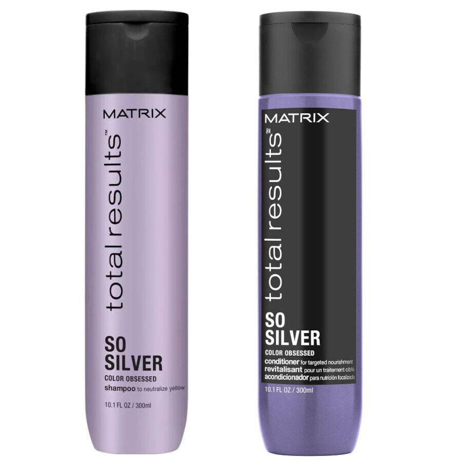 

Набор по уходу за осветленными и светлыми волосами: шампунь Matrix Total Results Color Obsessed Sosilver, 300 мл