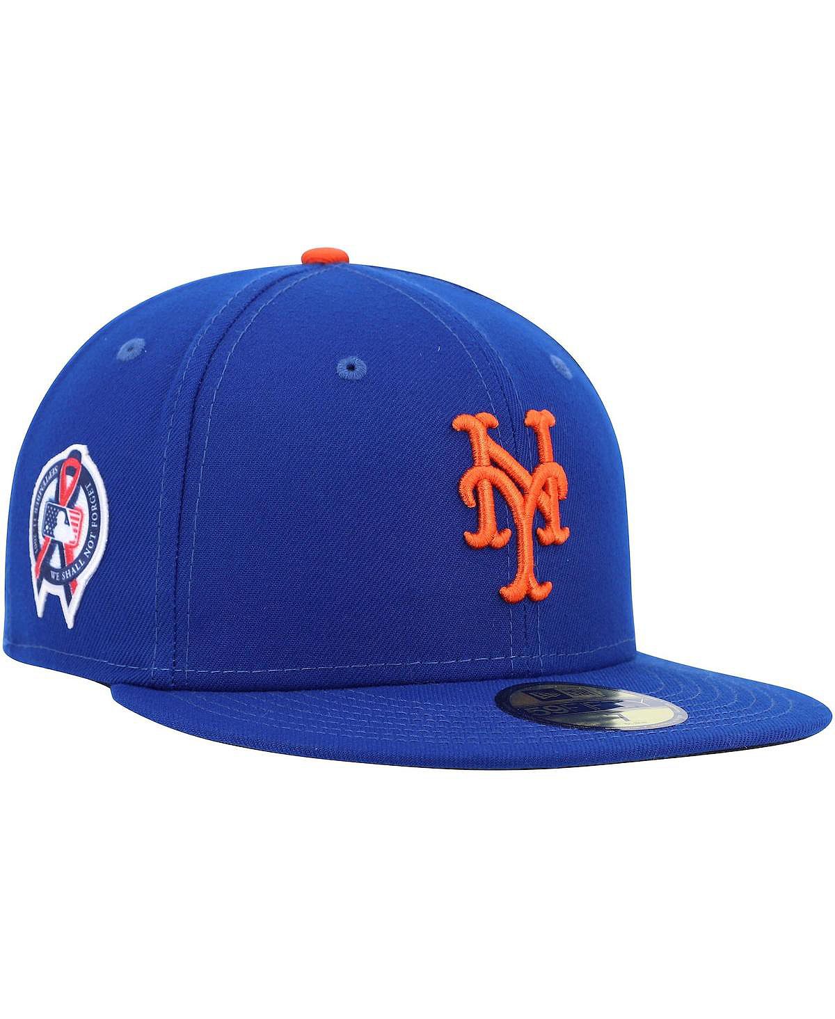 

Мужская кепка Royal New York Mets 9, 11 с боковой нашивкой Memorial 59Fifty. New Era