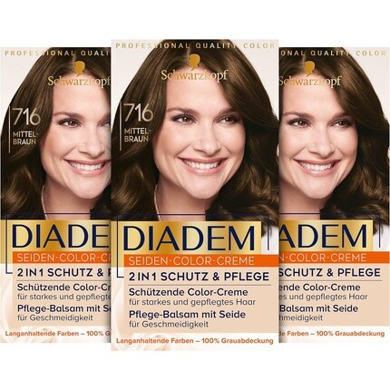 

Крем-краска для волос Diadem Silk Color 716 Medium Brown Level 3 170мл