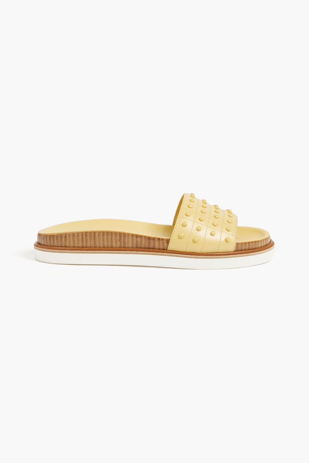 

Кожаные шлепанцы с заклепками Tod'S, пастельно-желтый
