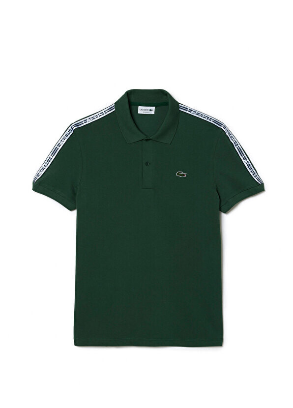 

Мужская футболка-поло стандартного кроя цвета хаки с принтом Lacoste