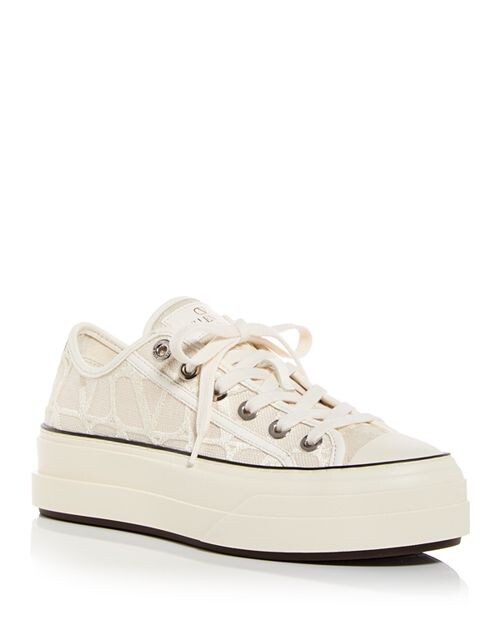 

Женские низкие кеды на платформе Iconographe Toile Valentino Garavani, цвет Ivory/Cream