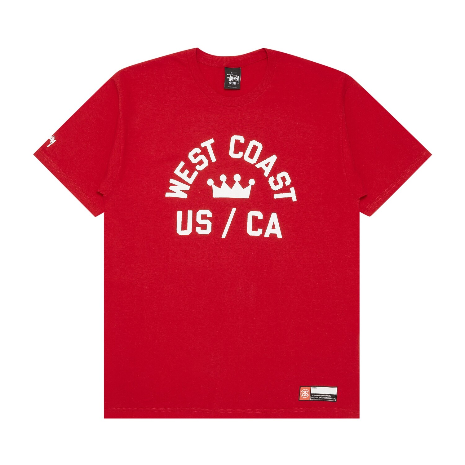 

Футболка Stussy West Coast Crown US/CA, красная, Красный