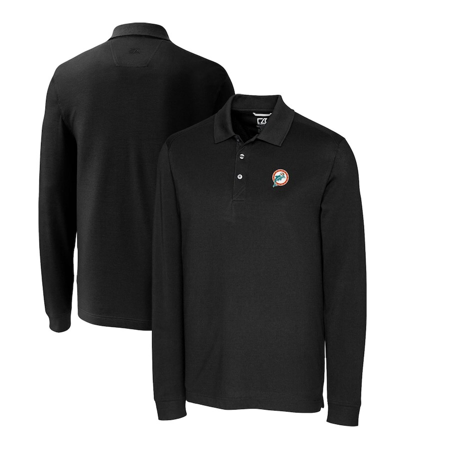 

Поло с длинным рукавом Cutter & Buck Miami Dolphins, черный
