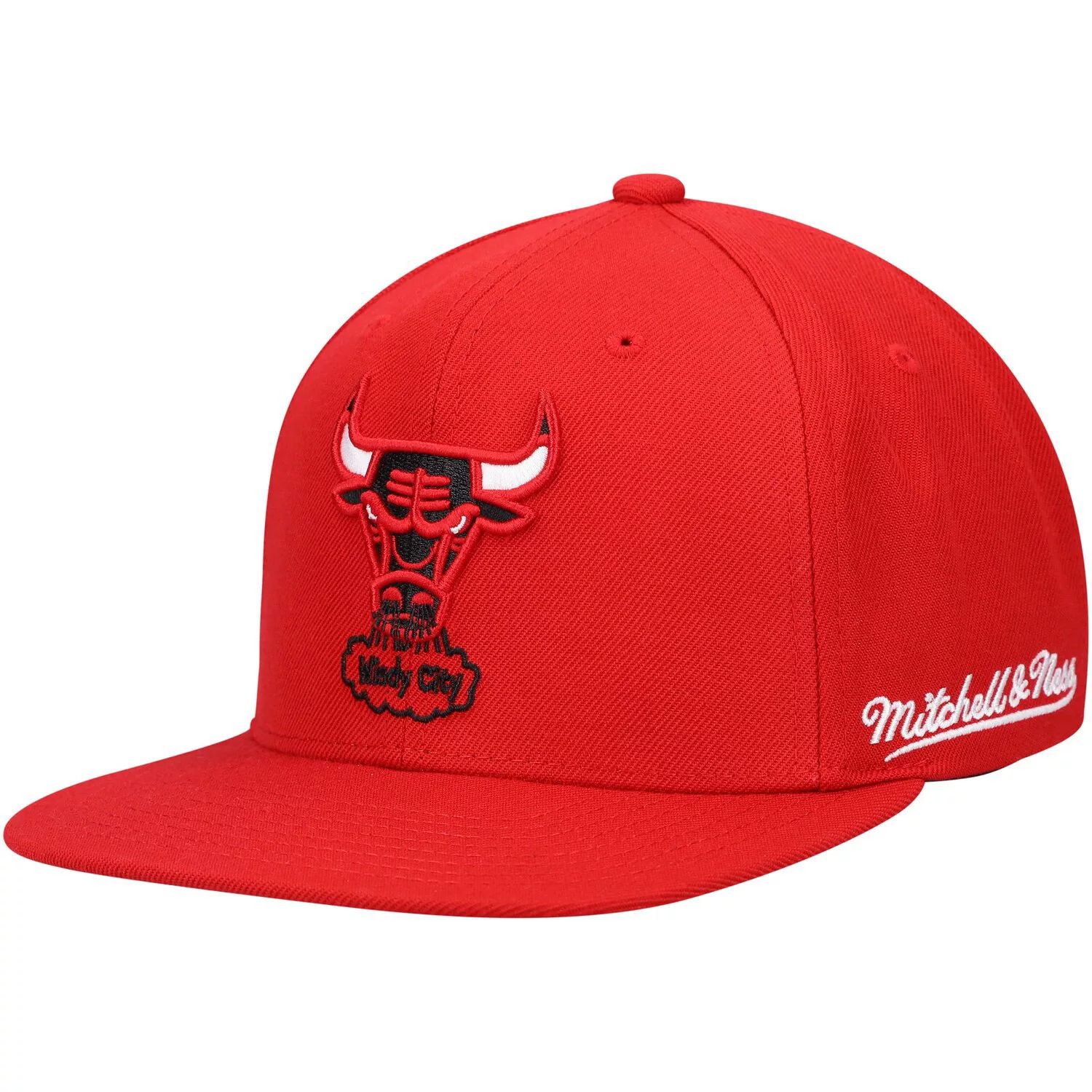 цена Мужская кепка Mitchell & Ness Red Chicago Bulls English Dropback Snapback