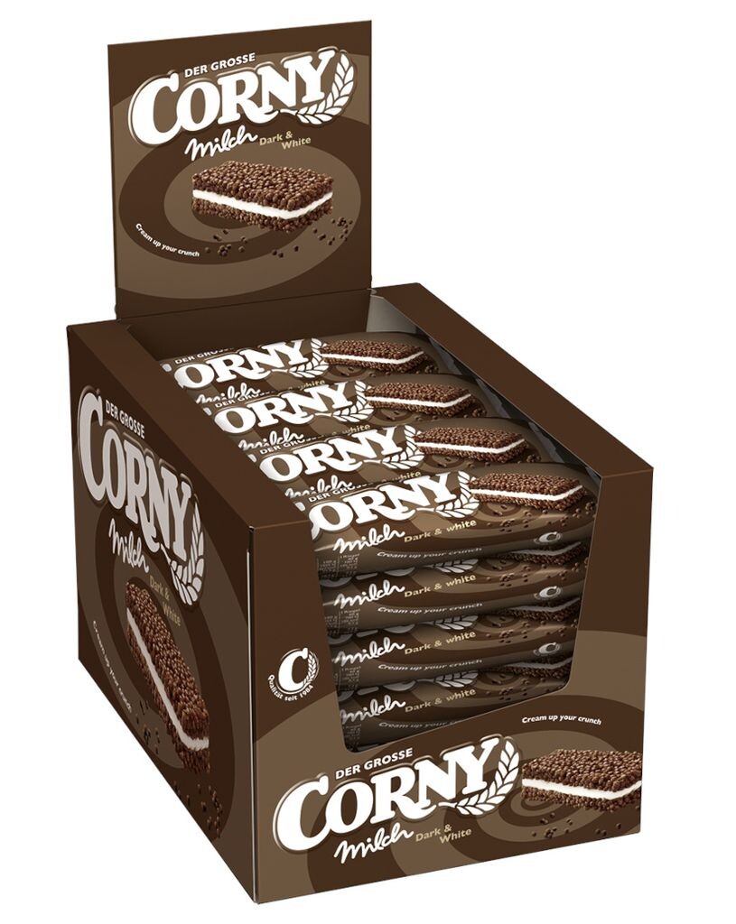 

Зерновой батончик MILK Dark & White от Corny, 24х40г Schwartau Werke