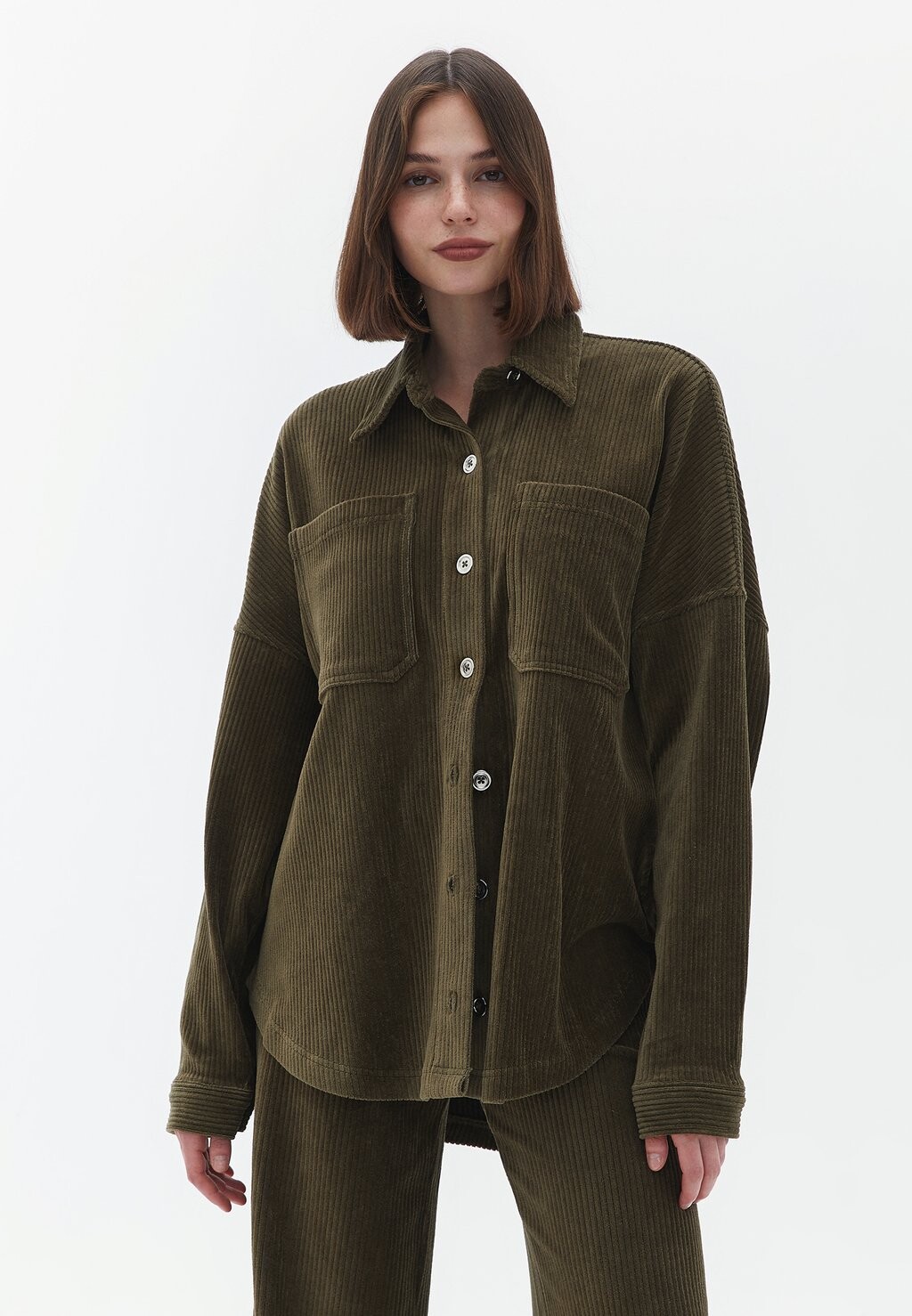 

Блуза-рубашка MIT KORD STRUKTUR OXXO, цвет dark olive