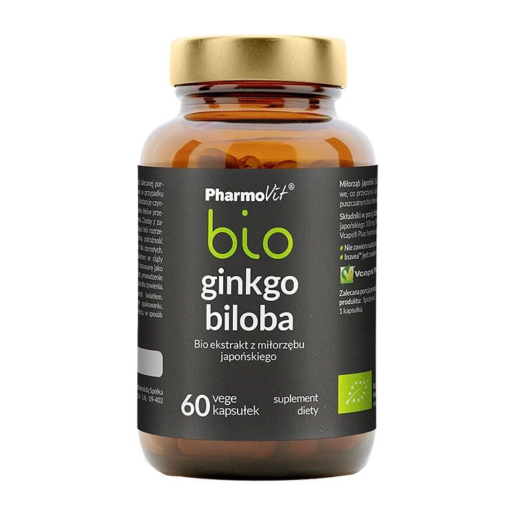 Подготовка к памяти и концентрации Pharmovit Bio Ginkgo Biloba, 60 шт гинкго билоба фастигиата