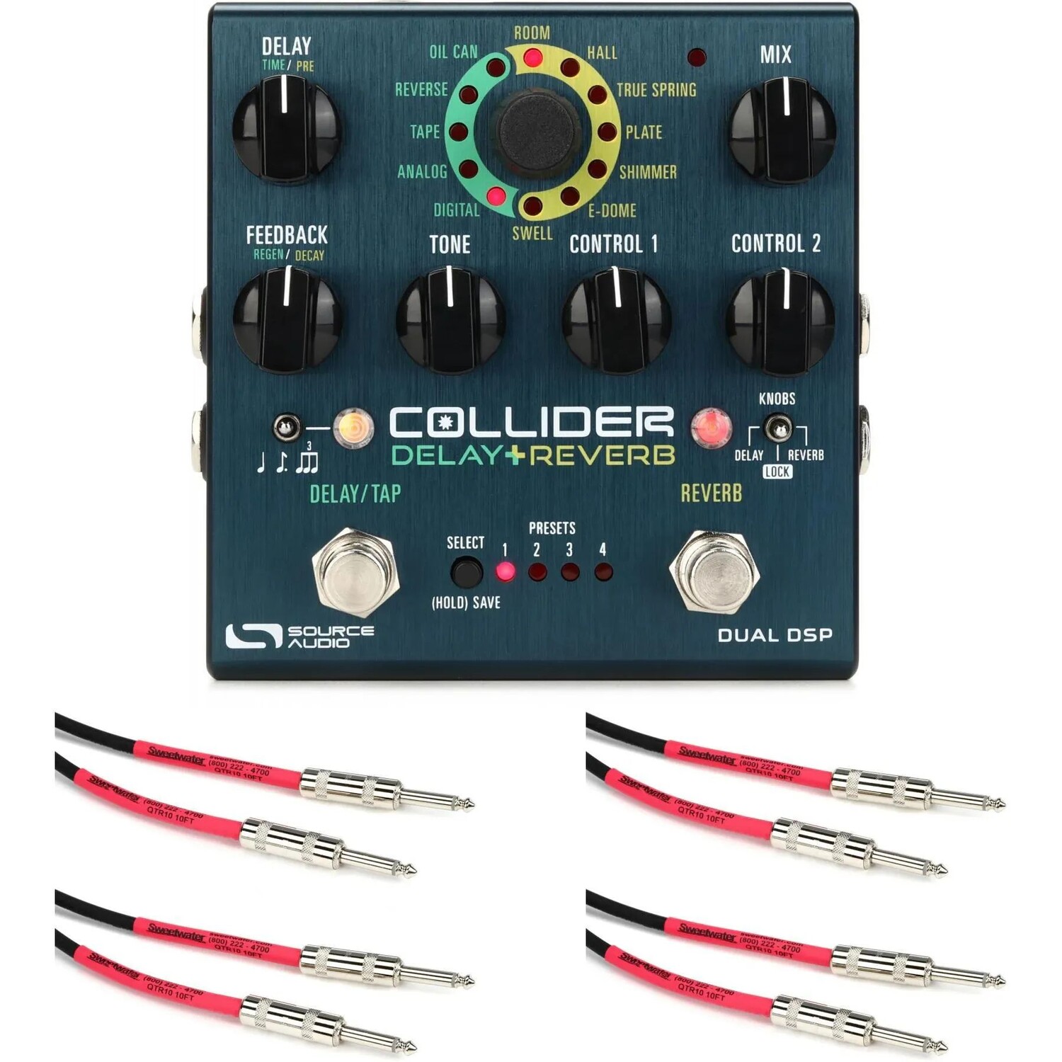 

Source Audio Collider Stereo Delay + педаль реверберации и комплект кабелей