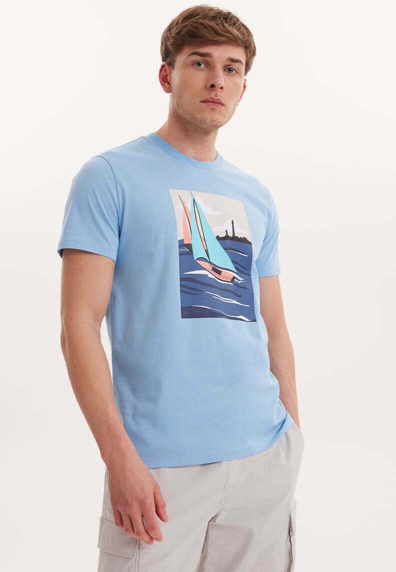 Футболка с принтом WMVIEW SAIL TEE WESTMARK LONDON, цвет blissful blue