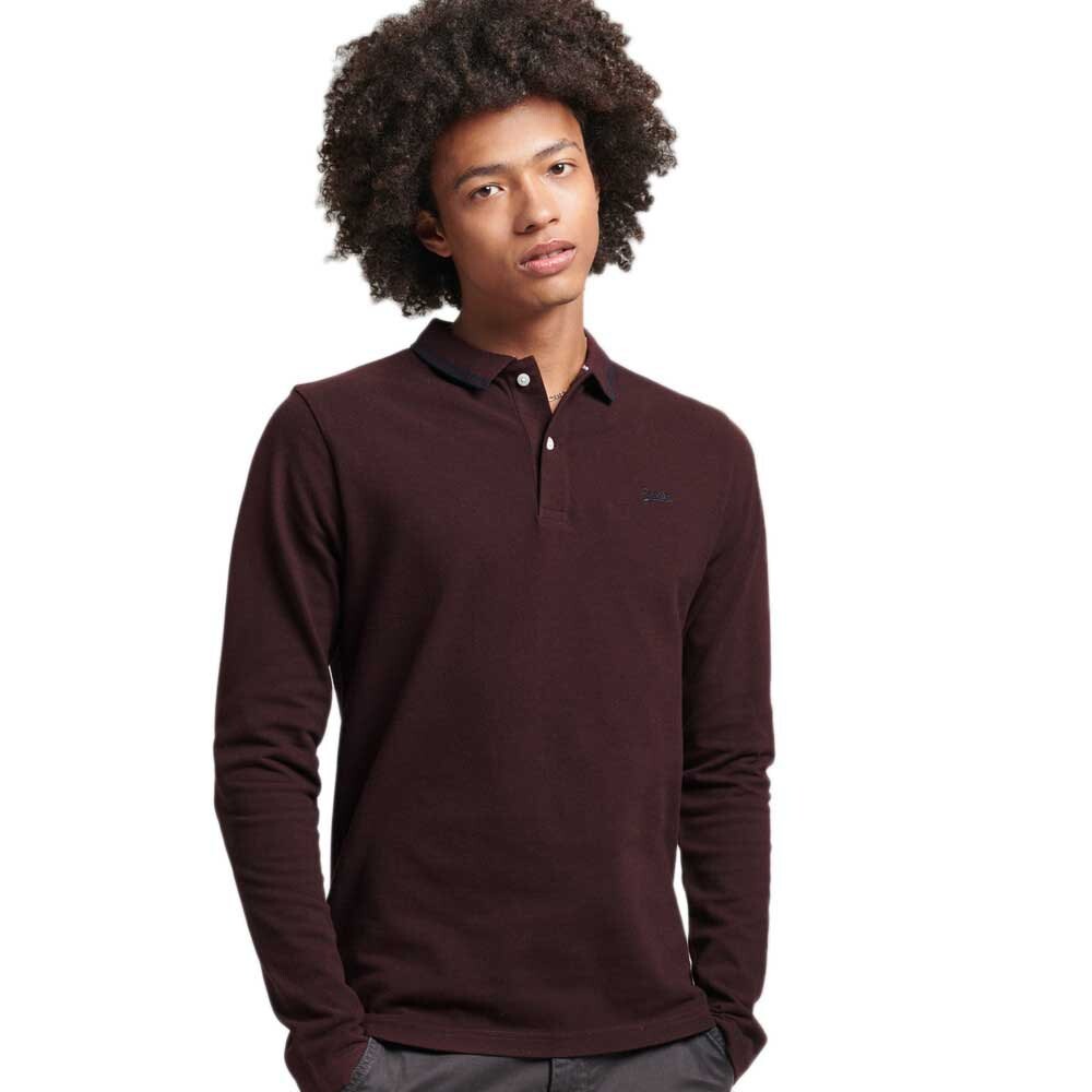 

Поло с длинным рукавом Superdry Vintage Tipped, красный