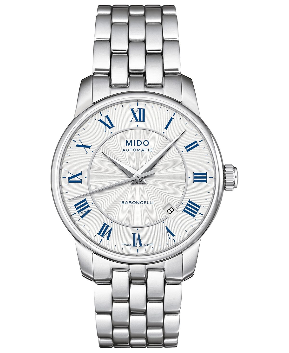 

Мужские швейцарские автоматические часы Baroncelli с браслетом из нержавеющей стали 38 мм Mido