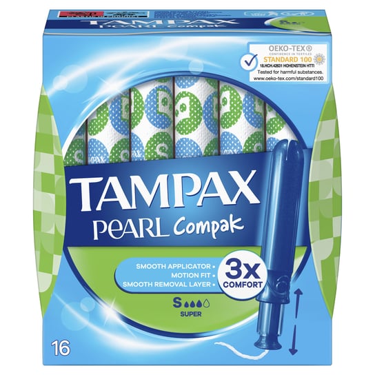 Тампоны с аппликатором, 16 шт. Tampax, Pearl Compak Super