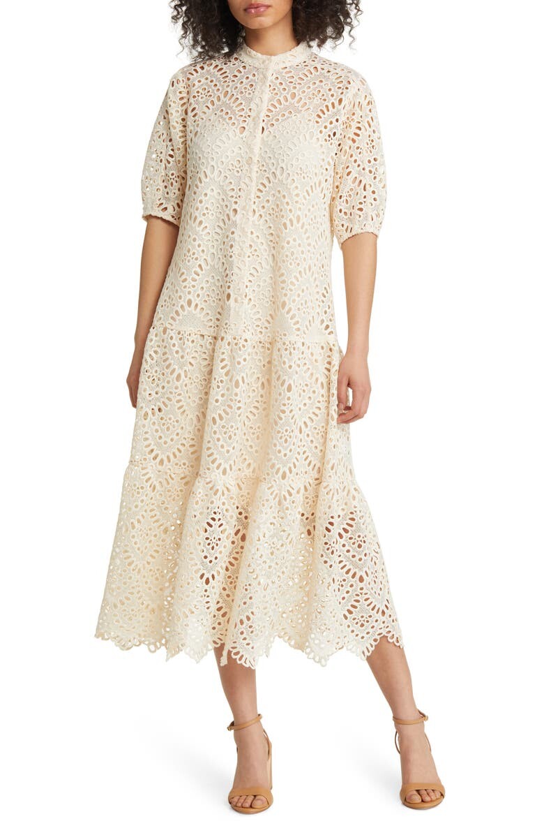 

Платье Lezzley Broderie Anglaise TED BAKER LONDON, белый