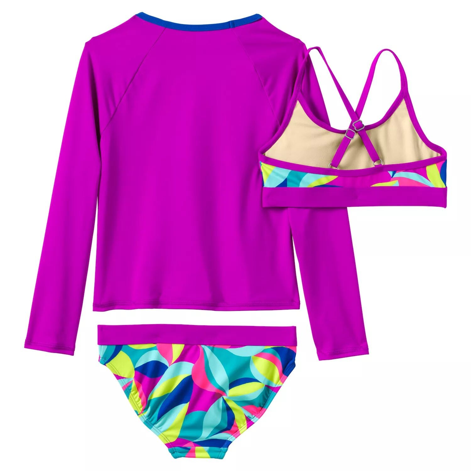

Комплект из топа, верха и плавок бикини для девочек Lands' End Rash Guard Lands' End