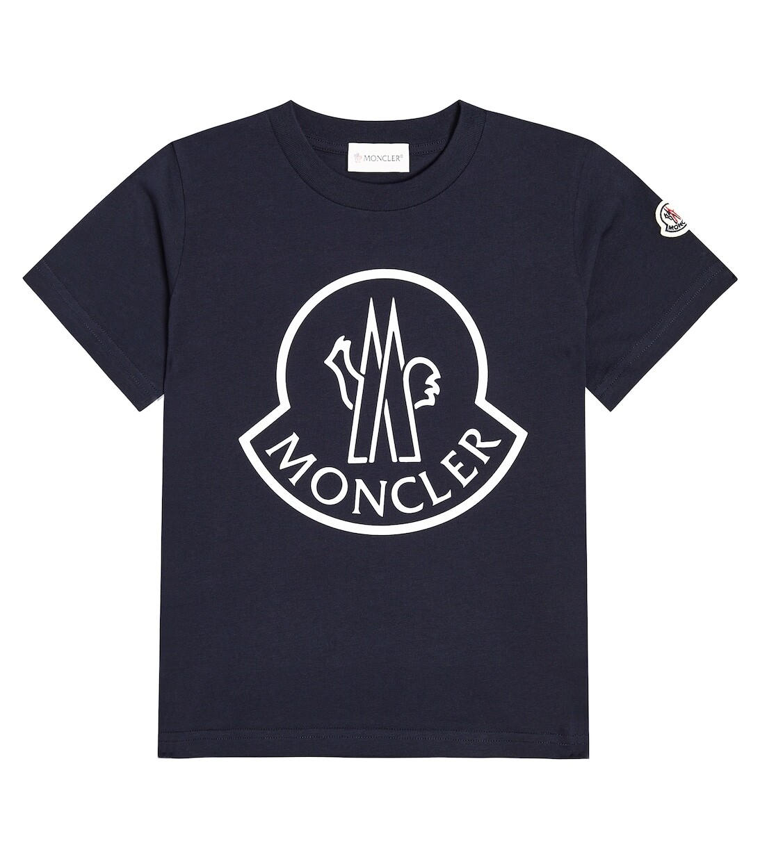 

Футболка из хлопкового джерси с логотипом Moncler Enfant, синий