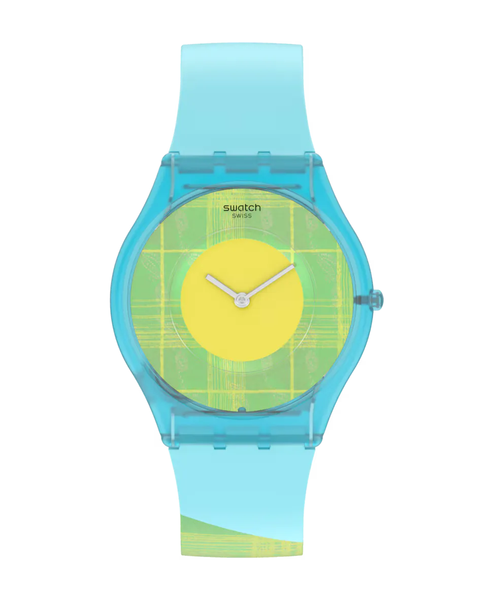 

Часы Acid madras 03 с синим силиконовым ремешком Swatch, синий