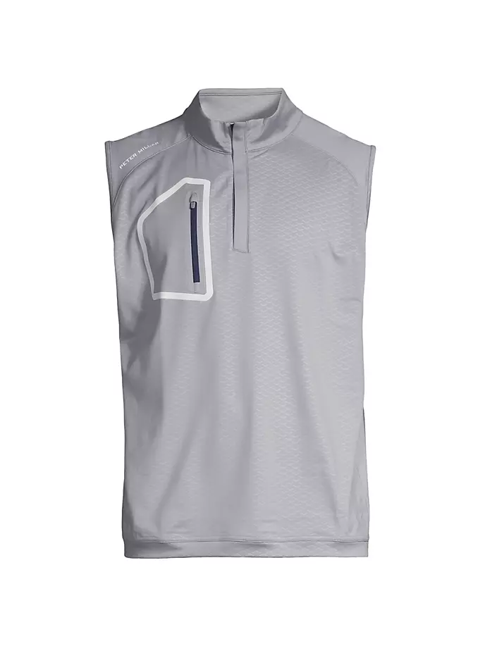 

Жилет с четвертьмолнией Crown Sport Forge Arrow Performance Peter Millar, серый