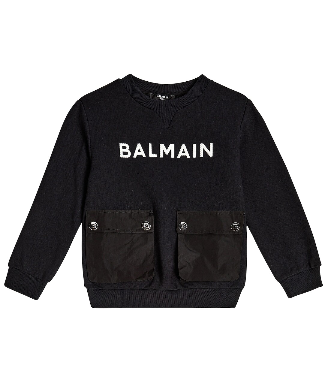 Толстовка из хлопка с логотипом Balmain, черный платье толстовка из хлопка с логотипом balmain фиолетовый