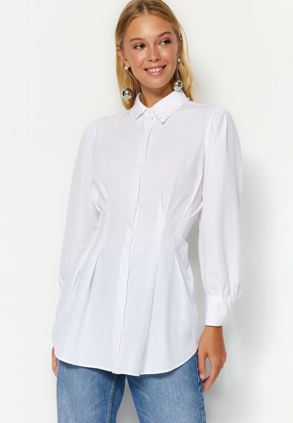 Рубашка Modest Trendyol Modest, белый блузка рубашка trendyol modest цвет white