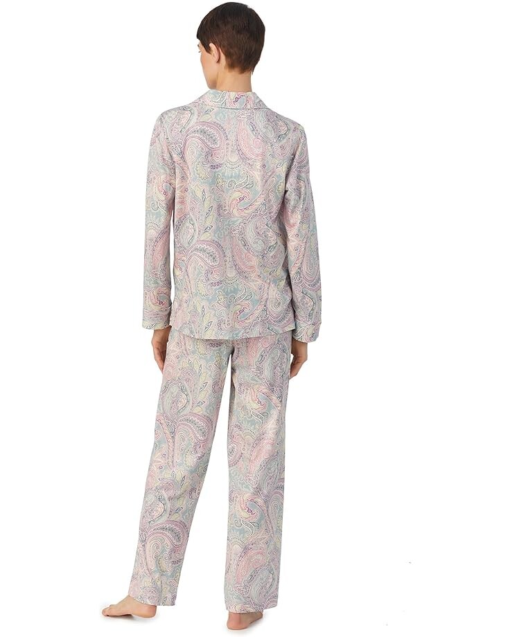 

Пижамный комплект LAUREN Ralph Lauren Knit Long Sleeve Notch Collar Long Pants PJ Set, цвет Multi Paisley