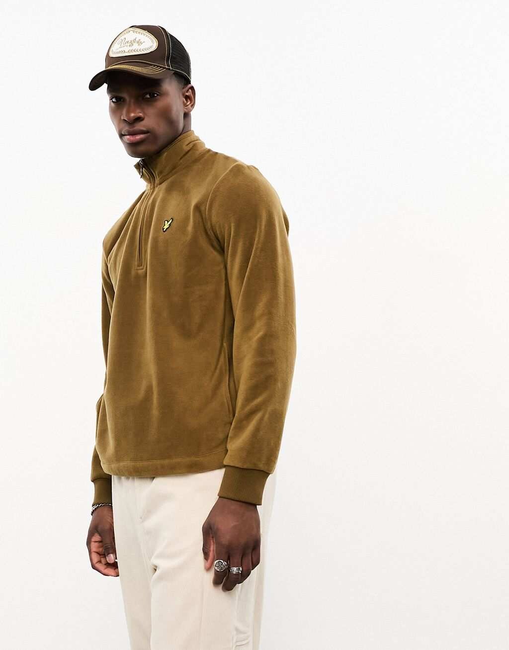 

Светло-коричневая толстовка на молнии с логотипом Lyle & Scott, Коричневый