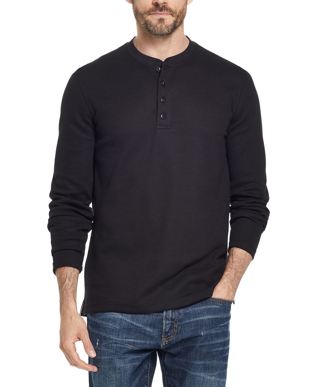 

Мужская футболка Henley с длинными рукавами и вафельным рисунком Weatherproof Vintage