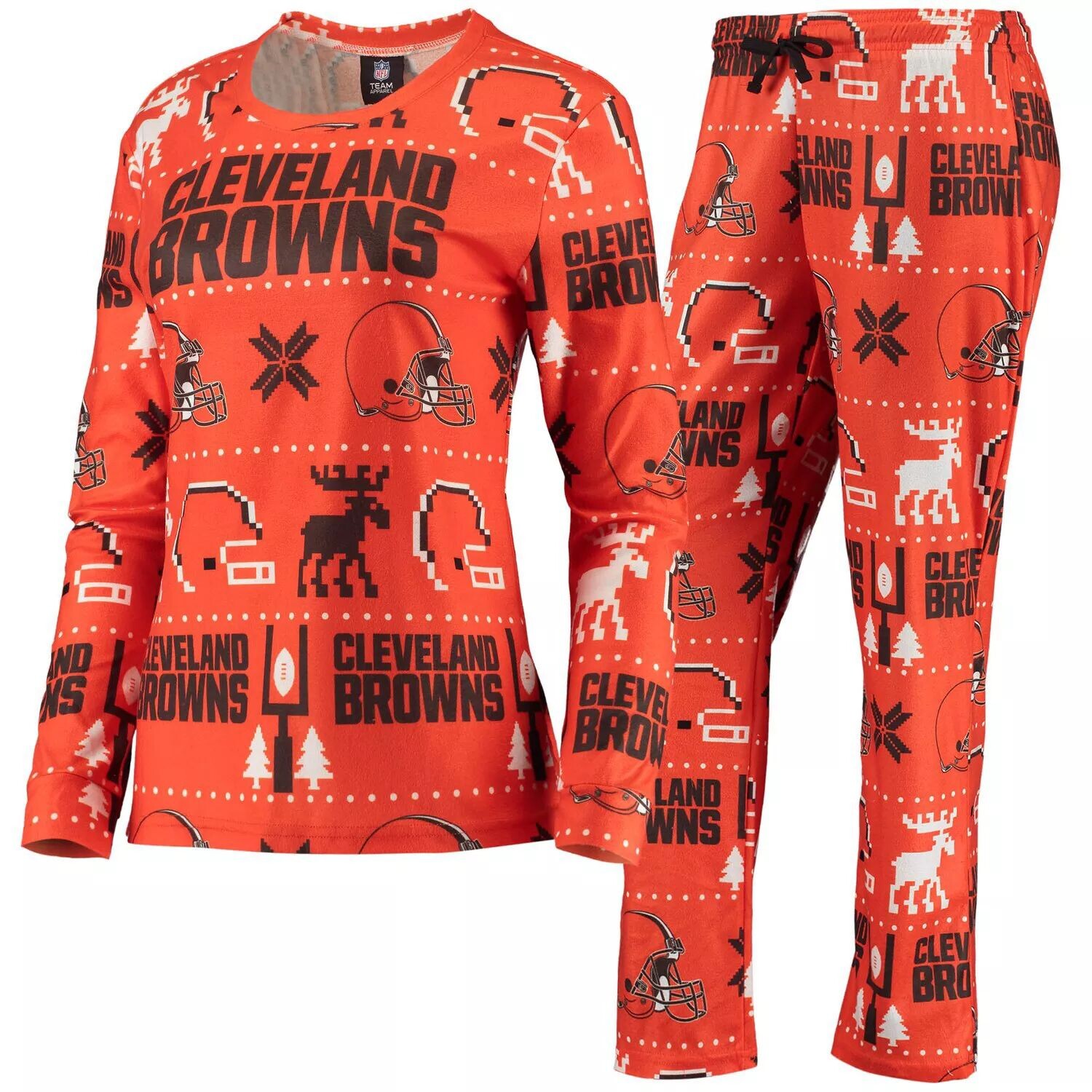 

Женский пижамный комплект FOCO Orange Cleveland Browns Ugly Пижама