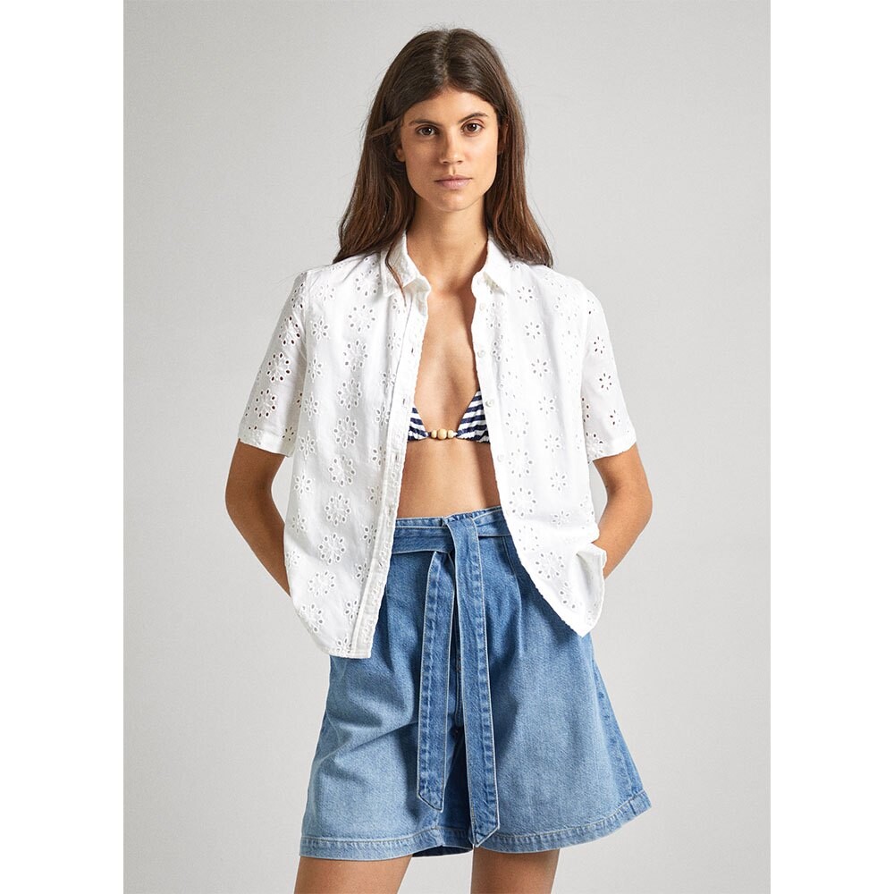 

Рубашка с коротким рукавом Pepe Jeans Esty, белый