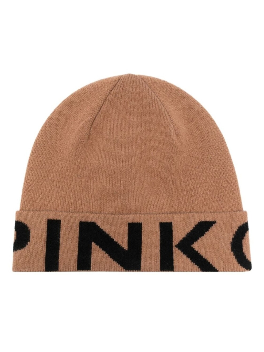 

PINKO шапка бини в рубчик с логотипом, коричневый