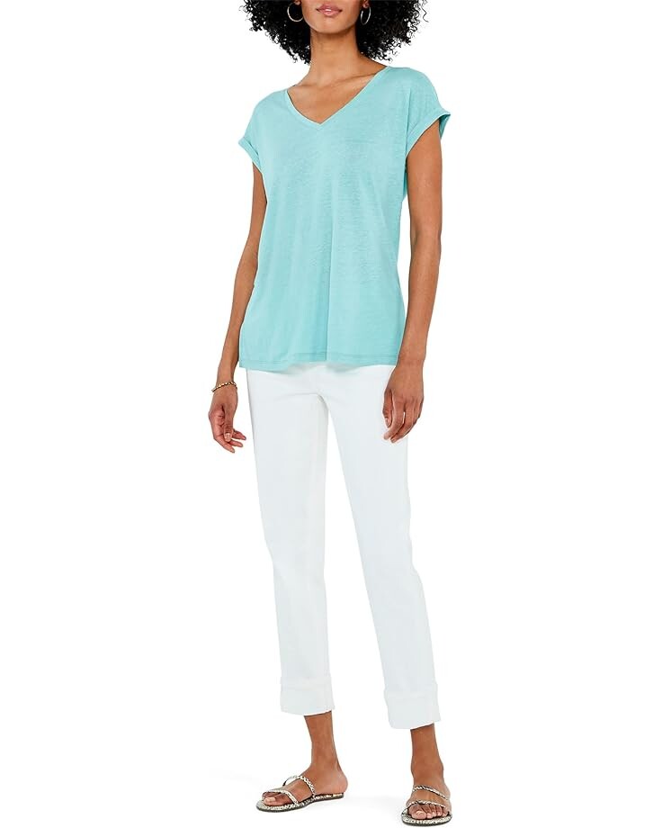 

Футболка NIC+ZOE Short Sleeve V, цвет Aquarius