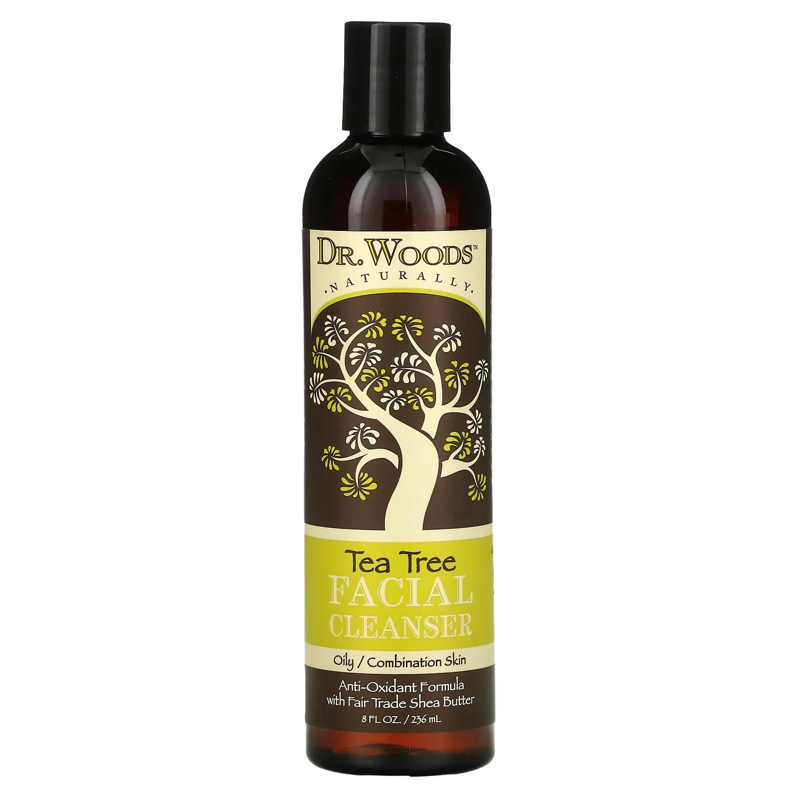Dr. Woods Средство для умывания с маслом чайного дерева 8 жидких унций (236 мл) dr woods чайное дерево кастильское мыло 8 жидких унций 236 мл