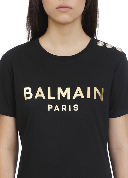 

Хлопковая футболка с принтом логотипа Balmain Balmain