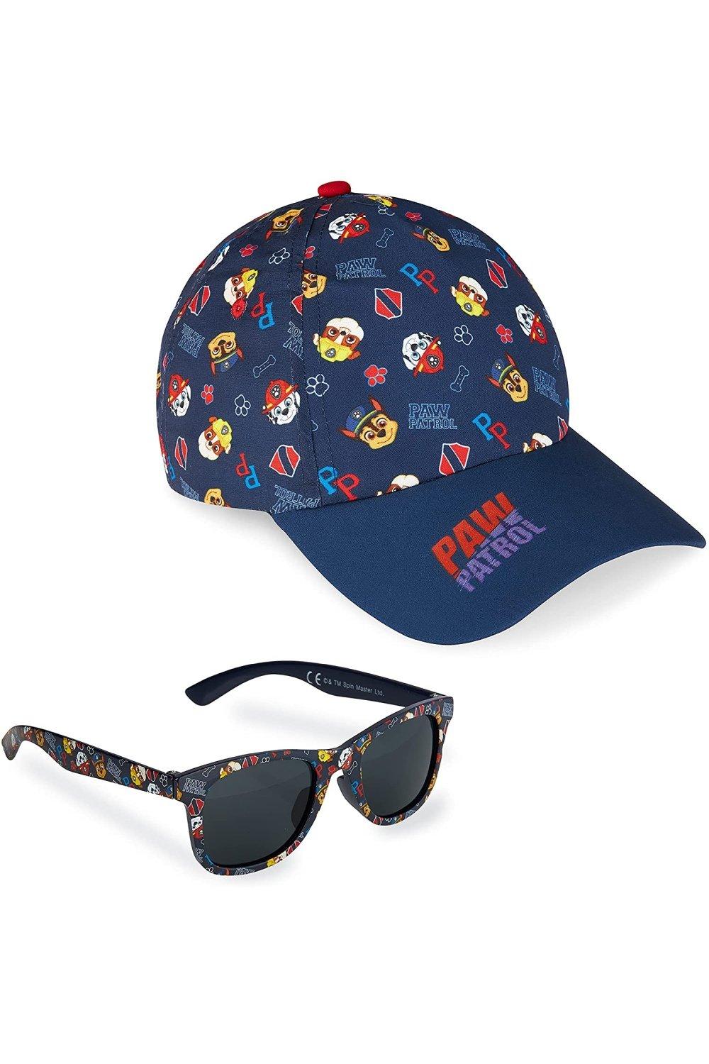 Бейсболка и солнцезащитные очки Aop Paw Patrol, синий удобная солнцезащитная шляпа ветрозащитная сетчатая летняя спортивная шапка шарф с повязкой на голову бейсболка велосипедная шапочка