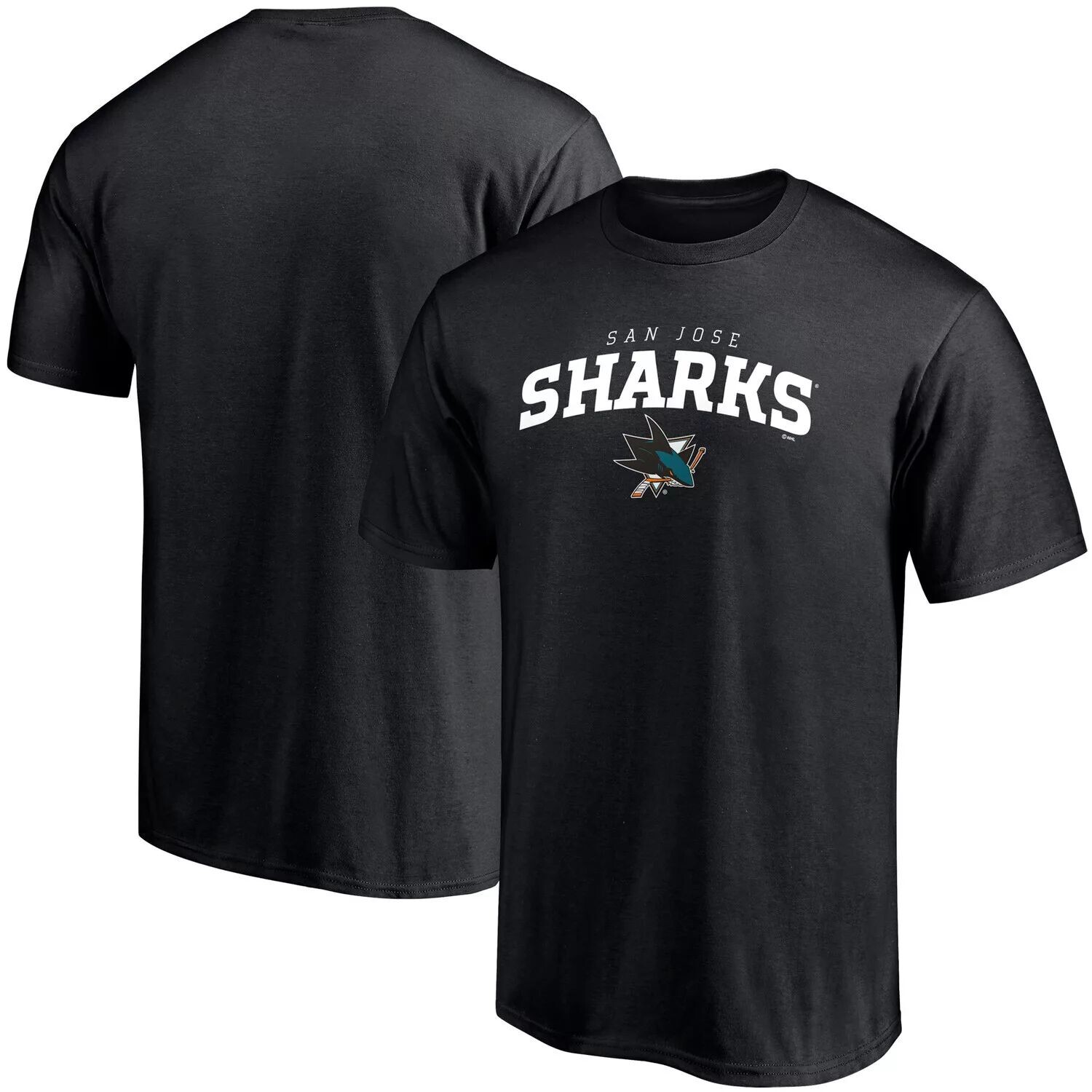 

Мужской черный пуловер с капюшоном Fanatics с логотипом San Jose Sharks Team Lockup