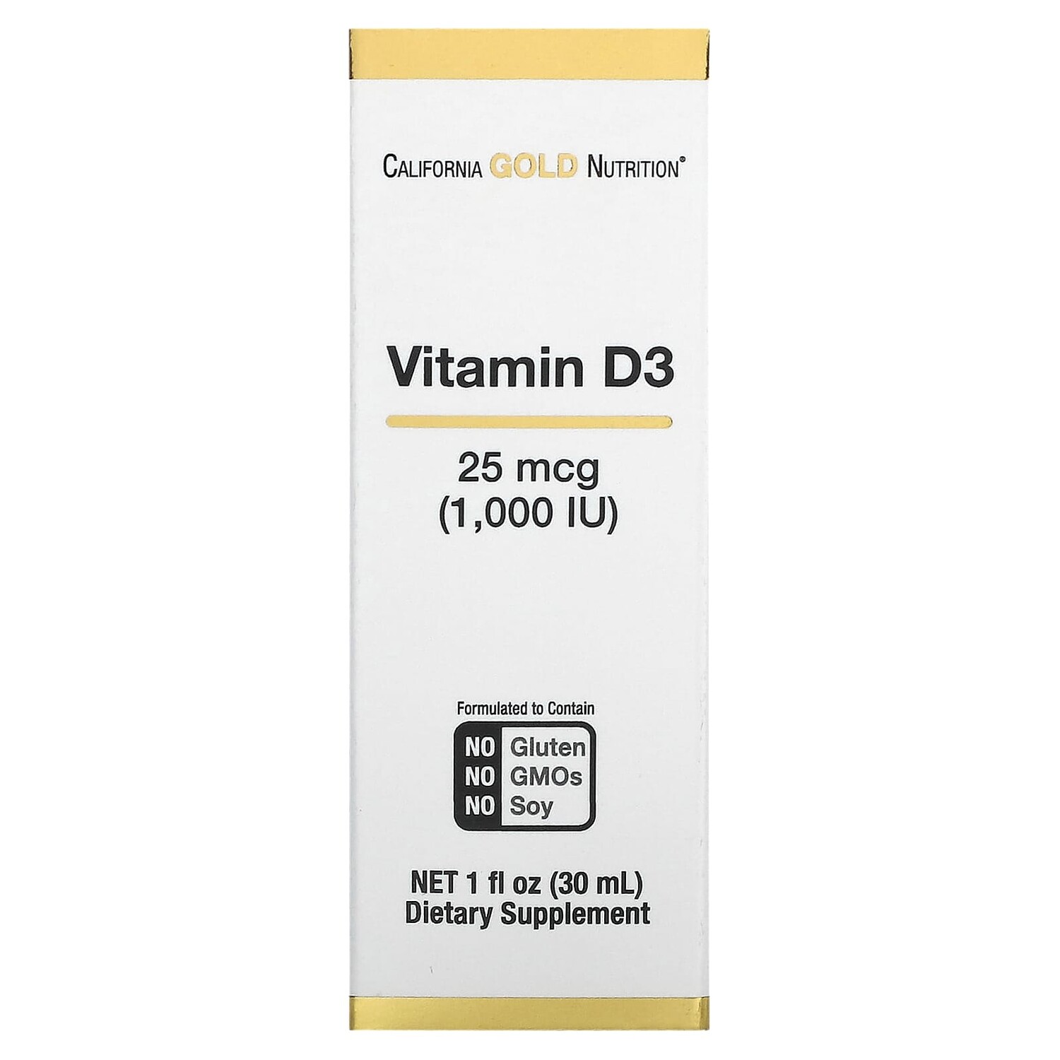 

Витамин D3, 25 мкг (1000 МЕ), 30 мл (1 жидк. унция), California Gold Nutrition