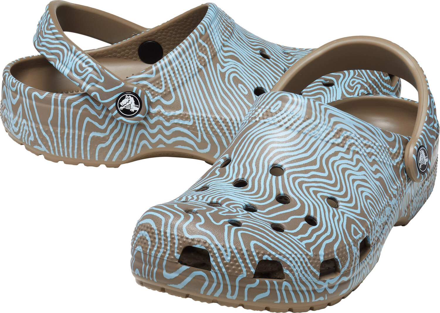 

Сабо Crocs Clogs Topographic, цвет khaki/türkis