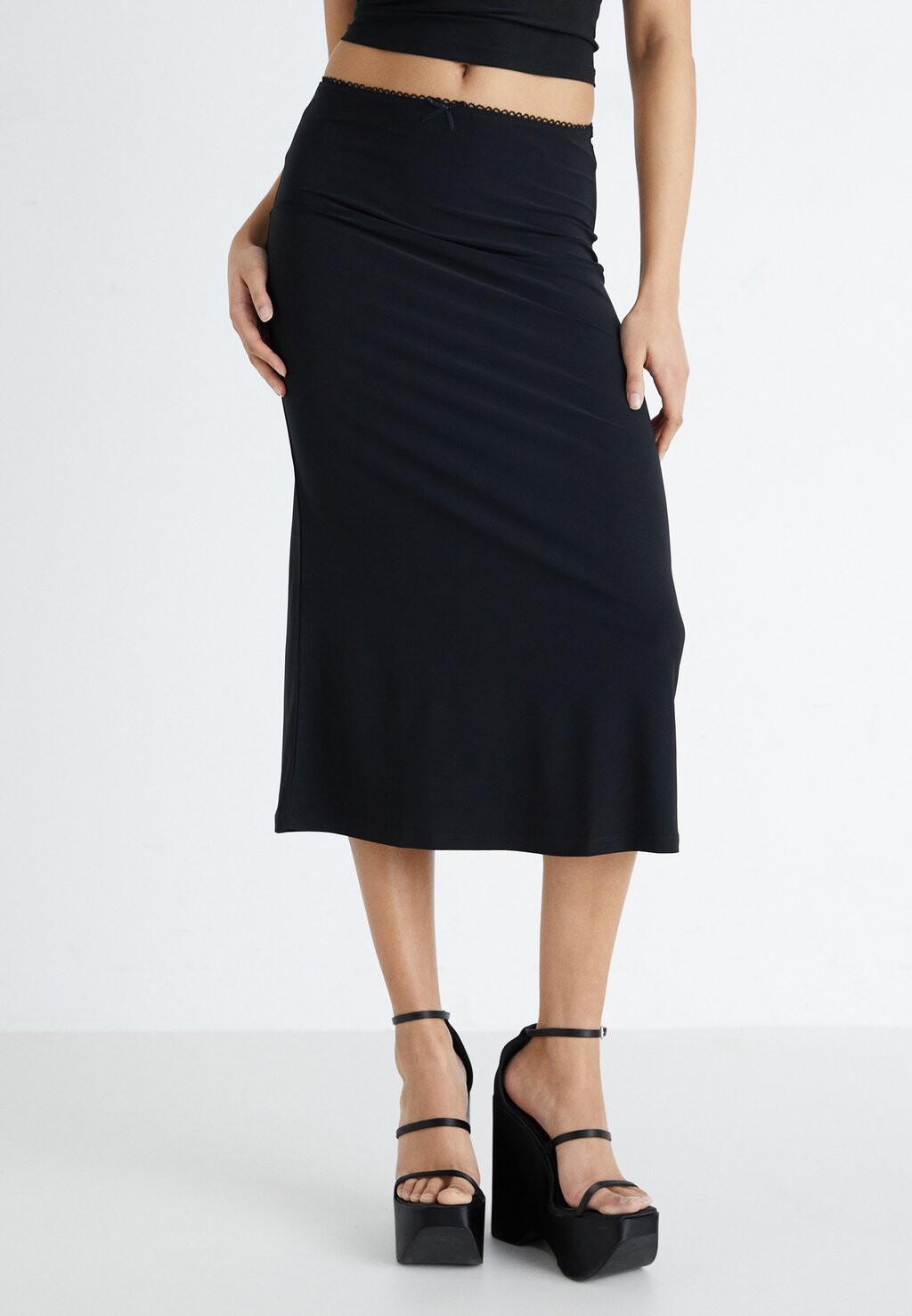 

Юбка-карандаш BOW MIDI SKIRT Gina Tricot, черный
