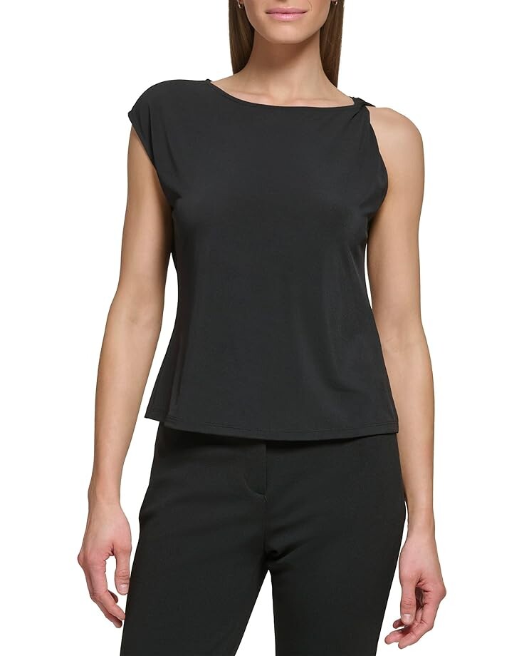

Футболка DKNY Cap Sleeve Twist Shoulder, черный