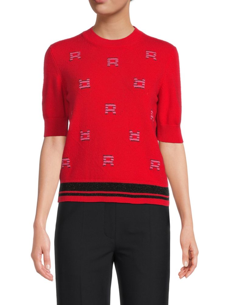 Вязаный свитер из смесовой шерсти Sonia Rykiel, красный