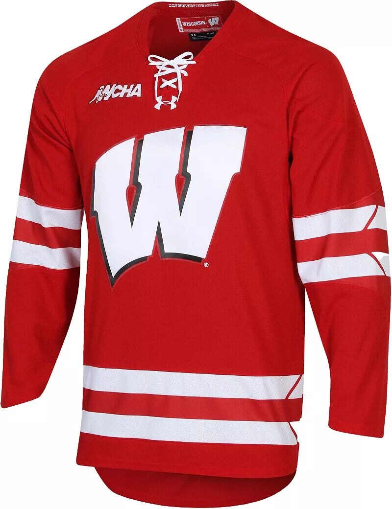

Реплика мужского Джерси Wisconsin Badgers Red Hockey Premier Under Armour