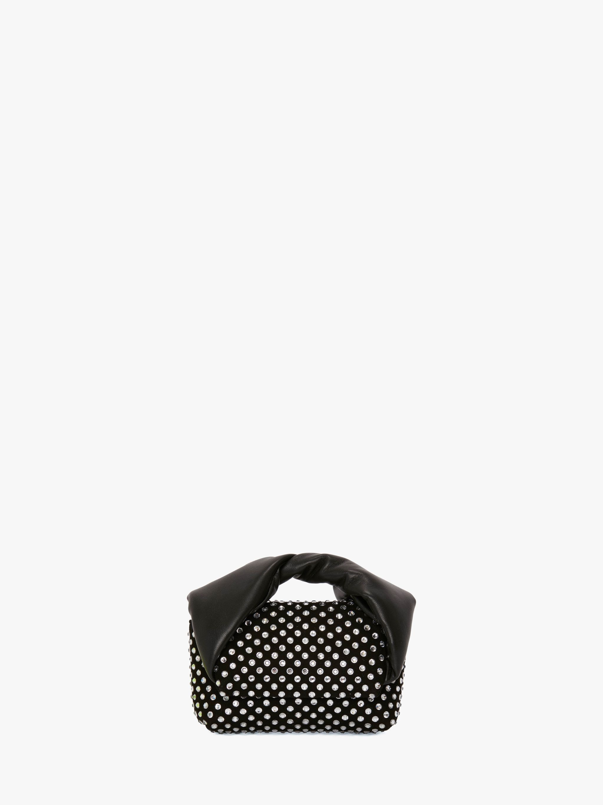 Кожаная мини-сумка с кристаллами JW Anderson, черный кожаный клатч jw anderson ac0142 черный принт uni